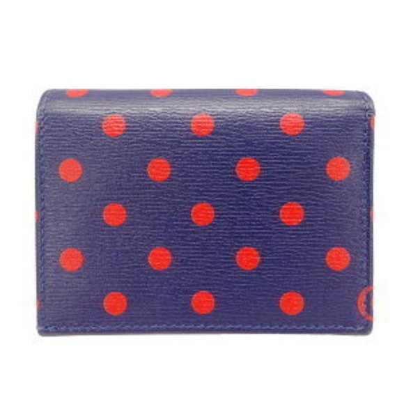 Gucci Bifold Polka Horsebit Red Blue Wallet Unique Navy Leather Dot - Picture 1 of 9